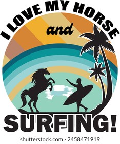 Surfing t-shirt design for man and women. 