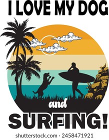Surfing t-shirt design for man and women. 