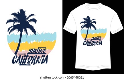 Surfing T-shirt Design, Summer paradise, Surf Paradise, Break The Waves, Sea Beach, California Beach, Santa Monica Beach, Enjoy Great Summer, T-shirt, Typography T-shirt Design, Vector Illustration