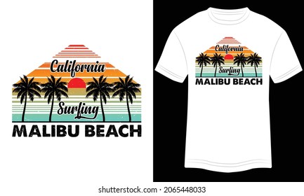 Surfing T-shirt Design, Summer paradise, Surf Paradise, Break The Waves, Sea Beach, California Beach, Santa Monica Beach, Enjoy Great Summer, T-shirt, Typography T-shirt Design, Vector Illustration