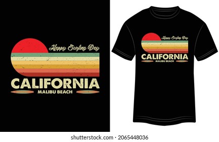 Surfing T-shirt Design, Summer paradise, Surf Paradise, Break The Waves, Sea Beach, California Beach, Santa Monica Beach, Enjoy Great Summer, T-shirt, Typography T-shirt Design, Vector Illustration