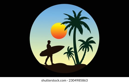 Surfing T-shirt Design, Summer paradise, Surf Paradise, Break The Waves, Sea Beach, California Beach, Santa Monica Beach, Enjoy Great Summer, T-shirt, Typography T-shirt Design, Vector Illustration