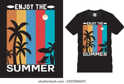 Surfing T-shirt Design, Summer paradise, Surf Paradise, Break The Waves, Sea Beach, California Beach, Santa Monica Beach, enjoy the summe  Great Summer, T-shirt, Typography T-shirt Design, Vector Illu