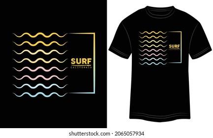 Surfing T-Shirt Design Vector Illustration 