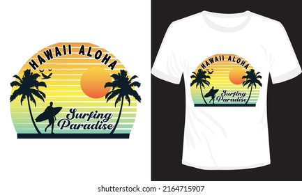 Surfing T-shirt design Vector Illustration