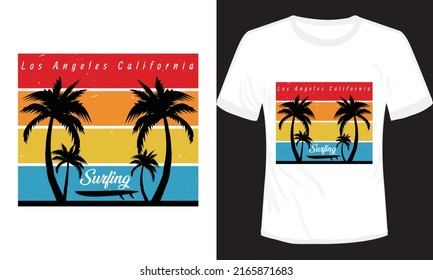 Surfing T-shirt Design Vector Illustration