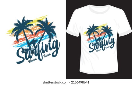 Surfing T-shirt design vector illustration
