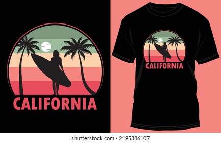 Ilustración del vector de diseño de camisetas de surf