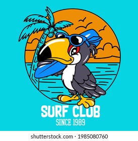 SURFING TUCAN ON THE BEACH