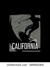 Surfing typographic graphic vector illustration, perfect for designs of t-shirts, shirts, hoodies, etc.