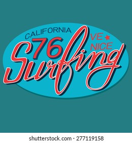 surfing typographic for t-shirt,tee graphic,vector