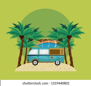 surfing van cartoon