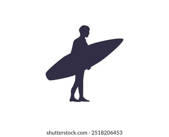 Vector de surf negro silueta aislada del hombre. Deporte de surf, ilustración de juegos olímpicos