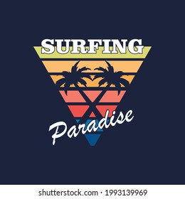 SURFING VECTOR DESIGN LOGO VINTAGE RETRO CREATIVE IDEA