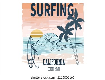 surfing vector hand drawn vector 