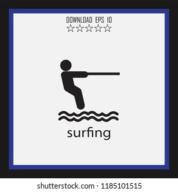 surfing vector icon