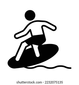 Surfing Vector Icon fully editable

