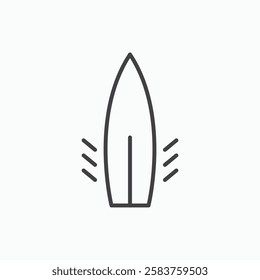 Surfing vector icon isolated in black line