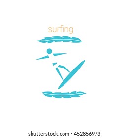 surfing vector icon pictogram