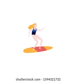 Surfing vector icon. Surfing simple isolated icon.