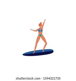 Surfing vector icon. Surfing simple isolated icon.