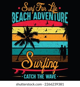 Surfing vector illustration collections for t-shirt, coffee mug, poster, cards, pillow cover, sticker and vector design.