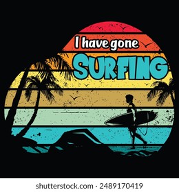 Surfing vector illustration collections for t-shirts, coffee mugs, posters, cards, pillow covers, stickers, and vector designs.