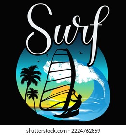 Surfing Vector illustration  perfect for the design of t-shirts, shirts, hoodies, Coffee mug etc.