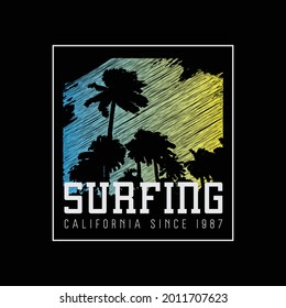 Surfing, vector illustration and typography, perfect for t-shirts, hoodies, prints etc