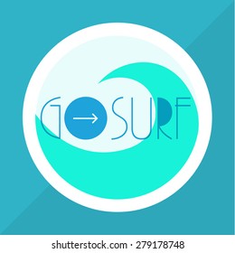 Surfing vector illustration with a wave and place for your text