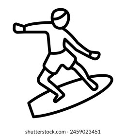 Surfing Vektorgrafik Line Icon Design