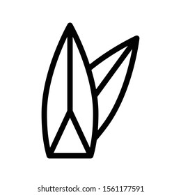 surfing vector thin line icon 