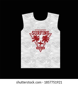 surfing venice pattern tshirt design