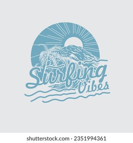 Surfing Vibes summer beach t shirt graphic tee print