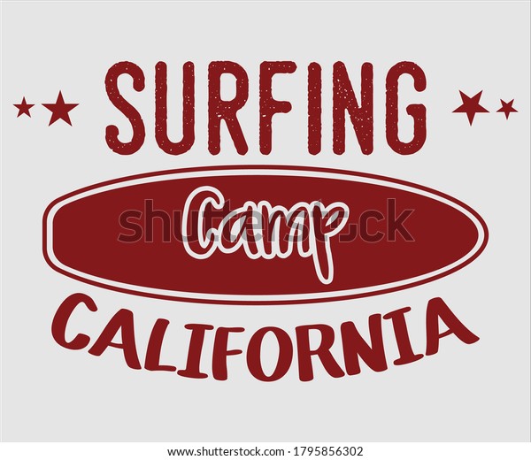 Surfing\
vintage Design, Surfing Camp-California T Shirt Typography Design\
Vector Illustration Symbol Icon Logo\
Design\
