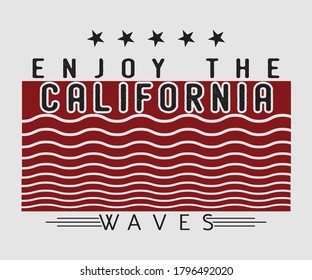 Surfing vintage Design, Enjoy The California  Waves, Camping surf badge design Happiness Comes in Waves,T Shirt Typography Design Vector Illustration Symbol Icon Logo Design
