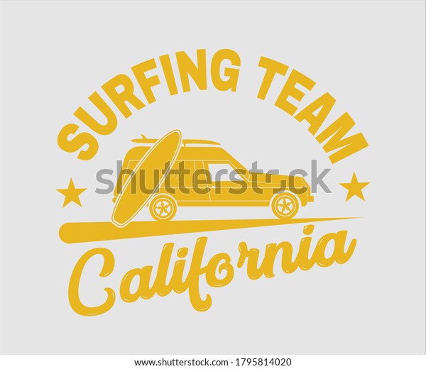 Surfing
vintage Design, Surfing Team California T Shirt Typography Design
Vector Illustration Symbol Icon Logo
Design
