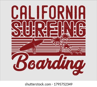  Surfing vintage Design,California Surfing Boarding T Shirt Typography Design Vector Illustration Symbol Icon Logo Design
