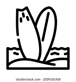surfing water sport line icon vector. surfing water sport sign. isolated contour symbol black illustration