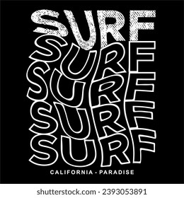 surfing wave effect design typography, vector design text illustration, sign, t shirt graphics, print.