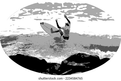 Surfing a wave vector illustration