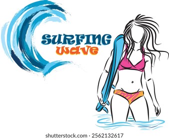 surfing wave vector illustration design surfer 4