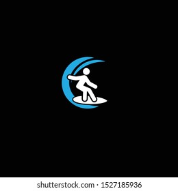 Surfing waves logo icon vector