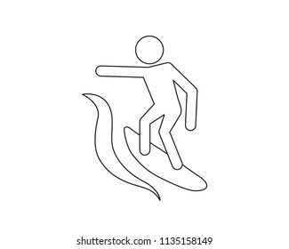 Surfing  web icon vector isolated on white background, EPS 10,  top view