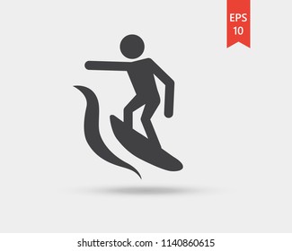 Surfing web icon vector isolated on white background, EPS 10, top view