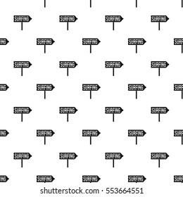 Surfing wooden direction sign pattern. Simple illustration of surfing wooden direction sign vector pattern for web