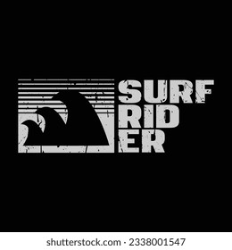 Surfrider illustration typography. perfect for t shirt design