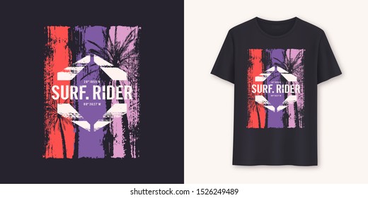 Surfrider stylish graphic tee vector design, print.