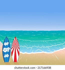 Surfs on the beach, hand drawn, vector illustration