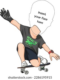 surfskate cartoon character fot you caricature